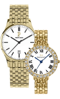 Đồng hồ Philippe Auguste PA5005I + Diamond D DD6009C